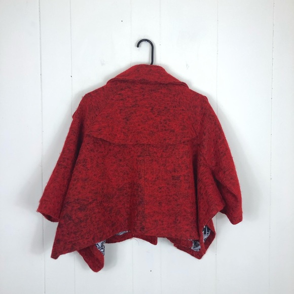 Wool Cropped Cape Coat Sz S - Picture 9 of 15